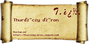 Thuróczy Áron névjegykártya